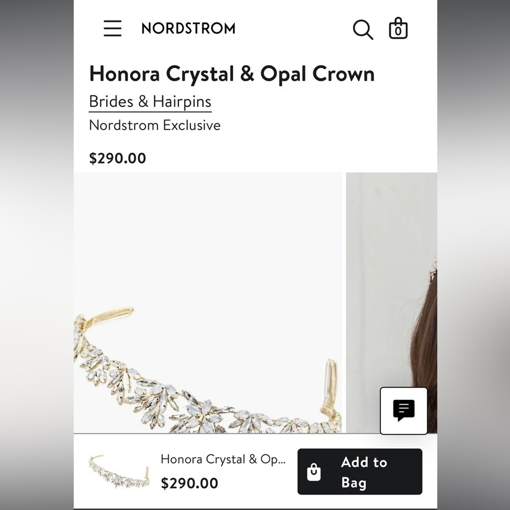 NEW Brides & Hairpins Honora Crystal Opal Sterling Silver Halo Comb Crown Tiara - Picture 6 of 14
